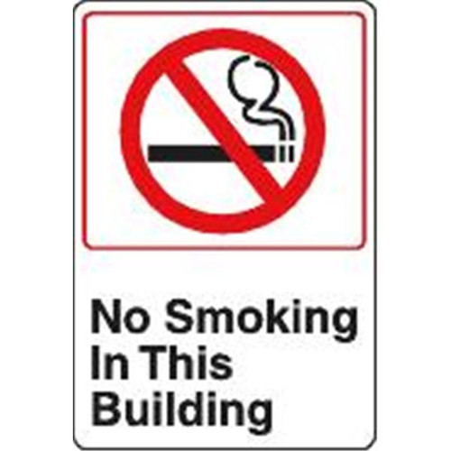 No Smoking In This Building Interior Sign, 6 X 9