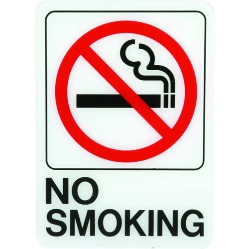 Hy-Ko "No Smoking" Sign, Self-Adhesive Plastic, 5 X 7"