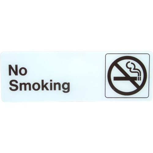 Hy-Ko "No Smoking" Sign, Self-Adhesive Plastic, 9 X 3"