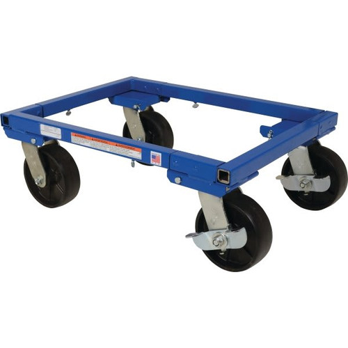 Vestil 2000 Lb Capacity Adjustable Tote Dolly 22" X 16" With Nylon Casters 6"