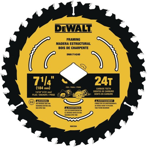 Dewalt Series 20 7-1/4" 24-Tooth Carbide Tipped Blade