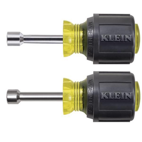Klein Tools Stubby Nut Driver Set With Shaft 1-1/2", Package Of 2