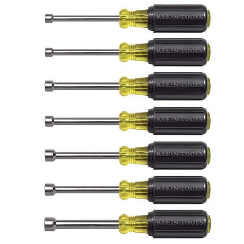 Klein Tools Metric Nut Driver Set With Shaft 3", Package Of 7