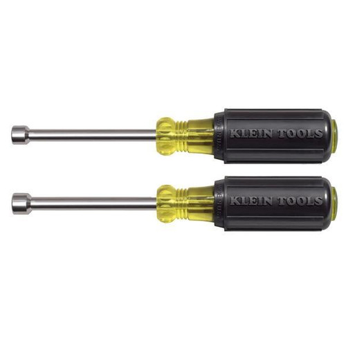Klein Tools Magnetic Nut Drive Set With Hollow Shaft 3", Package Of 2