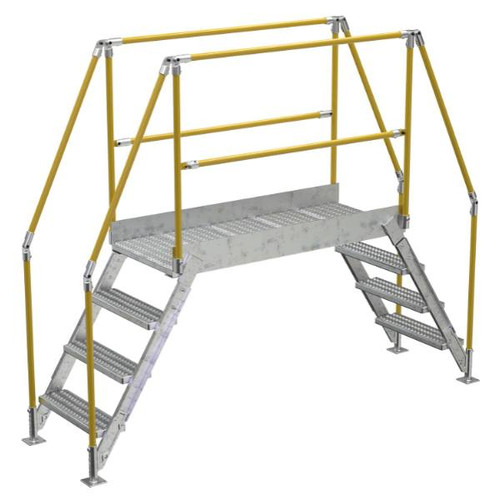Vestil Galvanized Cross-Over Ladder 103x82.15 In 4 Step