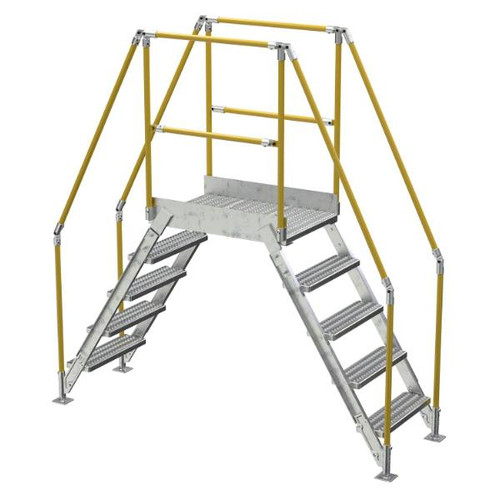Vestil Galvanized Cross-Over Ladder 91.5x92.15 Inch 5 Step