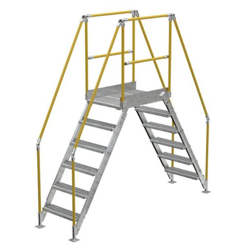 Vestil Galvanized Cross-Over Ladder 104x102.5 In 6-Step