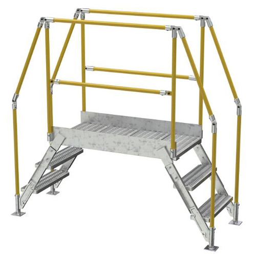 Vestil Galvanized Cross-Over Ladder 78x72.15 In 3 Step