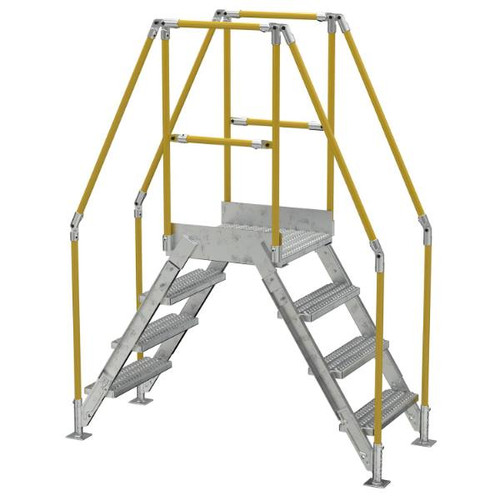 Vestil Galvanized Cross-Over Ladder 67x82.15 In 4 Step