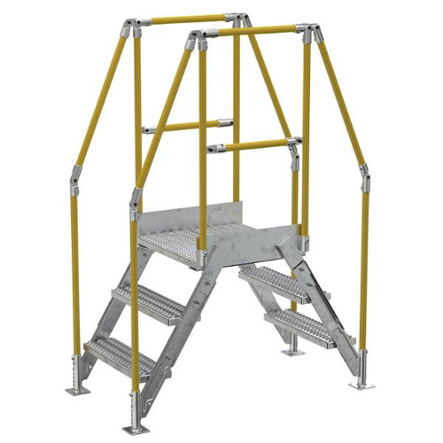 Vestil Galvanized Cross-Over Ladder 54.5x72.15 In 3 Step