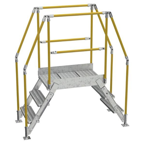 Vestil Galvanized Cross-Over Ladder 66.5x72.15 In 3 Step