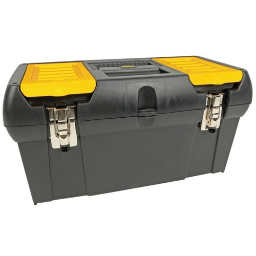 Stanley 19" Heavy-Duty Tool Box, High-Impact Resistant Plastic, Metal Latches