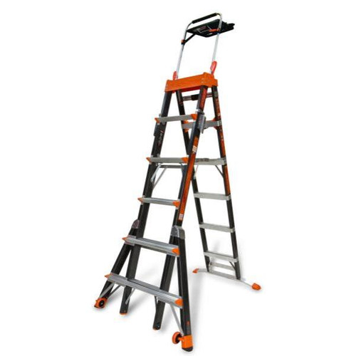 Little Giant Ladders 6-10 Ft. 375 Lb. Rated Adjustable Step Ladder With Air Deck