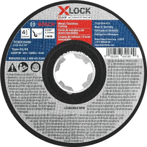 Bosch X-Lock Arbor Type 1A 60 Grit Fast Metal/Stainless Cutting Abrasive Wheel
