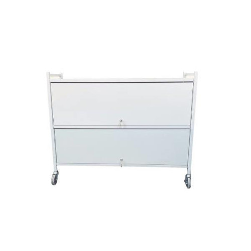 Omnimed Omnicart 20 Cap With Full Door Locking Panel, Flat Key Lock, Lt. Grey