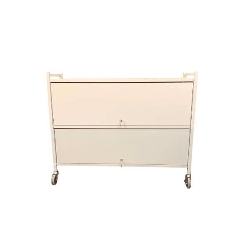 Omnimed Omnicart 10 Cap With Full Door Locking Panel, Flat Key Lock, Beige