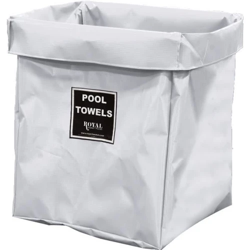 Royal Basket Trucks 6 Bushel X-Frame Replacement Bag, White Vinyl, Pool Towels