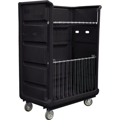 Royal Basket Trucks 48 Cubic Foot Turnabout Truck, Black, With Two Wire Shelves