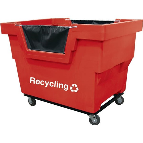 Royal Basket Trucks 26.5 Cubic Foot Mail Truck, Red, Includes Recycling Decal
