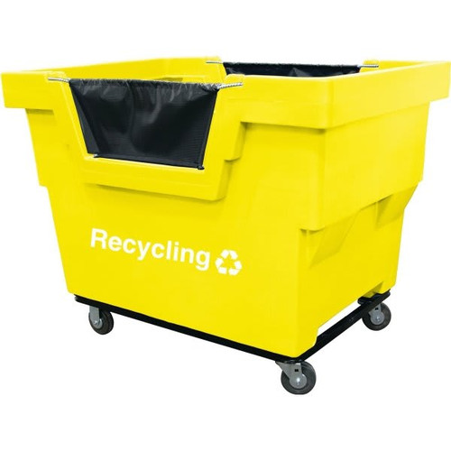 Royal Basket Trucks 26.5 Cubic Foot Mail Truck, Yellow, Includes Recycling Decal