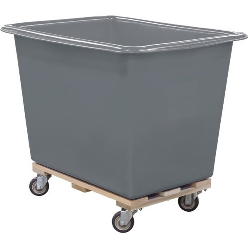 Royal Basket Trucks 6 Bushel Polyethylene Truck, Gray, Wood Base