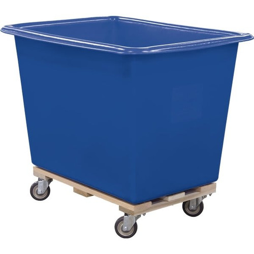 Royal Basket Trucks 10 Bushel Polyethylene Truck, Blue, Wood Base