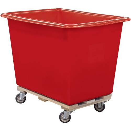 Royal Basket Trucks 18 Bushel Polyethylene Truck, Red, Wood Base