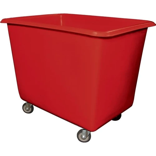 Royal Basket Trucks 20 Bushel Polyethylene Truck, Red, Galvanized Steel Base