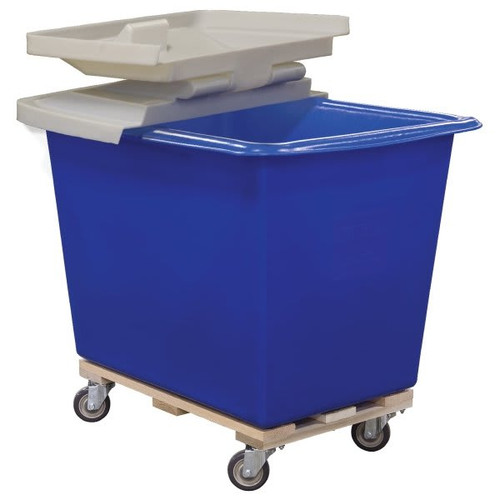 Royal Basket Trucks 12 Bushel Polyethylene Hinged Lid, Gray