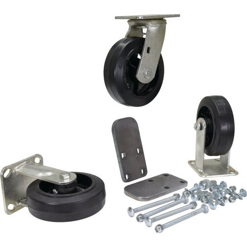 Vestil 1800 Lb Mold On Rubber Caster Kit 6" X 2"