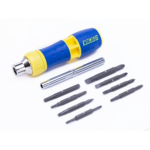 Estwing 19 In 1 Reversible Ratcheting Multitool Screwdriver Bit Set Blue Yellow
