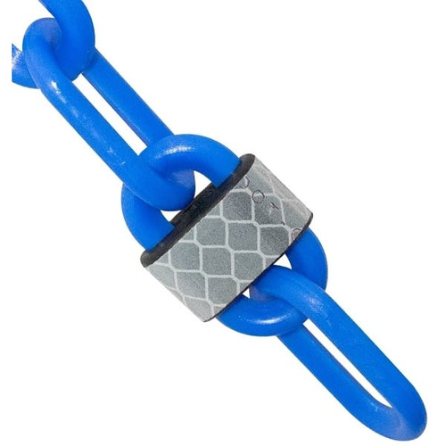 Mr. Chain 2 Inch X 25 Feet Blue Reflective Plastic Barrier Chain