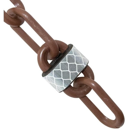 Mr. Chain 2 Inch X 25 Feet Brown Reflective Plastic Barrier Chain