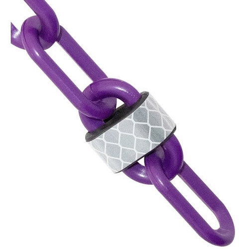 Mr. Chain 2 Inch X 25 Feet Purple Reflective Plastic Barrier Chain