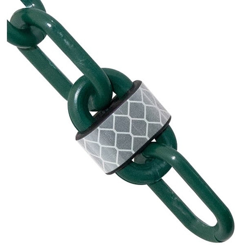 Mr. Chain 2 Inch X 25 Feet Evergreen Reflective Plastic Barrier Chain