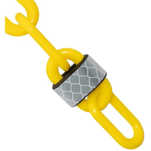 Mr. Chain 2 Inch X 100 Feet Yellow Reflective Plastic Barrier Chain