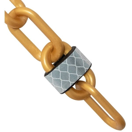 Mr. Chain 2 Inch X 100 Feet Gold Reflective Plastic Barrier Chain