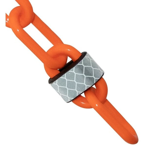 Mr. Chain 2 Inch X 100 Feet Traffic Orange Reflective Plastic Barrier Chain