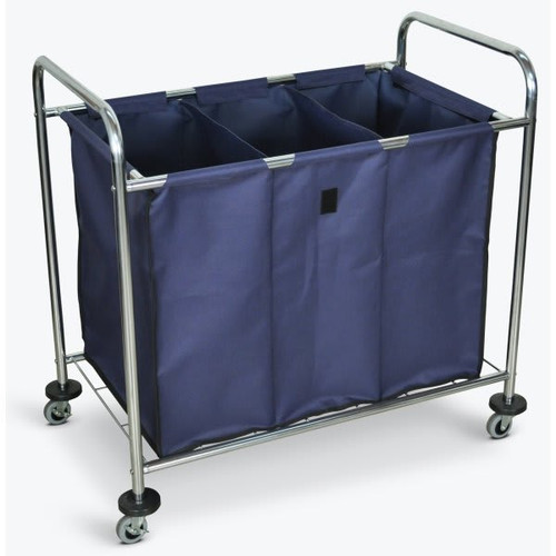 Luxor Industrial Laundry Cart - Divided Canvas Bag 38.5"W X 24.75"D X 36.5"H