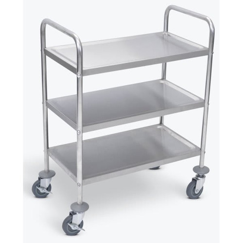 Luxor 37"H Stainless Steel Cart - Three Shelves