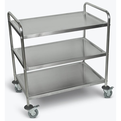 Luxor 37"H Large Stainless Steel Cart - 3 Shelves