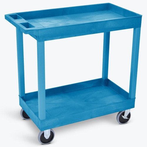 Luxor 18" X 35" 2-Tub Shelf Heavy Duty Utility Cart In Blue
