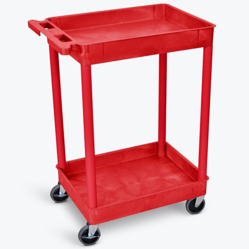 Luxor 18" X 24" 2-Tub Shelf Utility Cart In Red