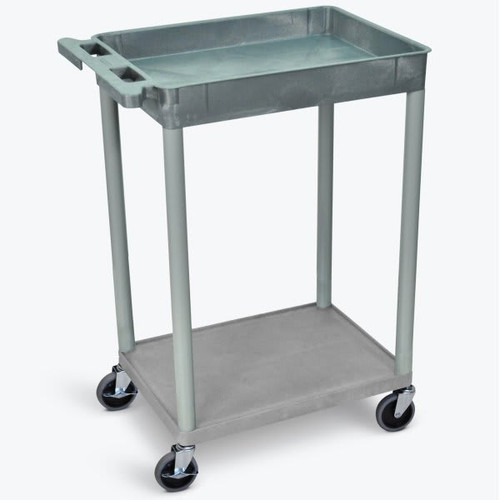 Luxor 18" X 24" 1-Tub / 1-Flat Shelf Utility Cart In Gray