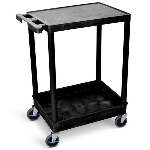 Luxor 18" X 24" 1-Tub / 1-Flat Shelf Utility Cart In Black
