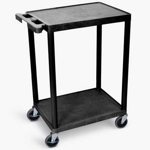 Luxor 18" X 24" 2-Flat Shelf Utility Cart In Black