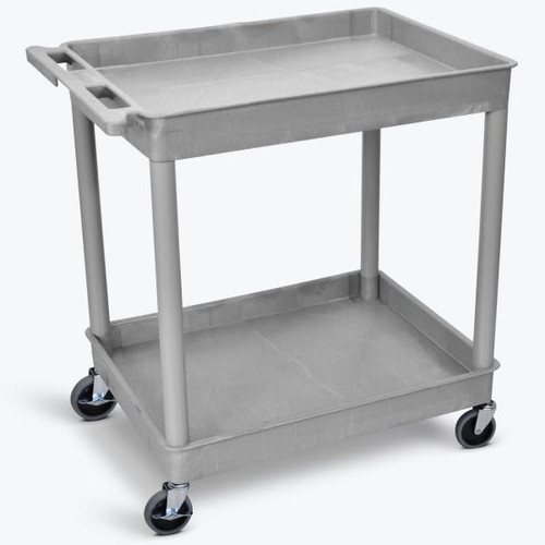 Luxor 24" X 32" 2-Tub Shelf Utility Cart In Gray