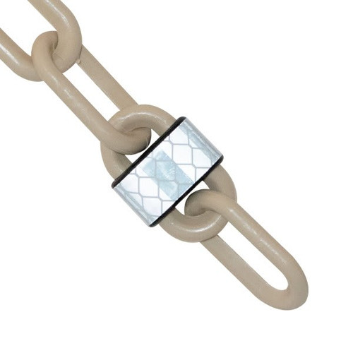 Mr. Chain 2 Inch X 100 Feet Army Tan Reflective Plastic Barrier Chain