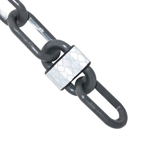 Mr. Chain 2 Inch X 100 Feet Slate Gray Reflective Plastic Barrier Chain