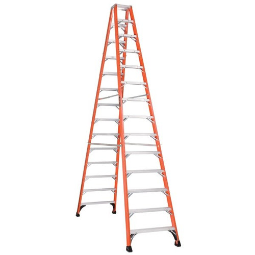 Louisville Ladder Fm1400hd 14 Ft. 375 Lb. Fiberglass 13-Step Twin Step Ladder